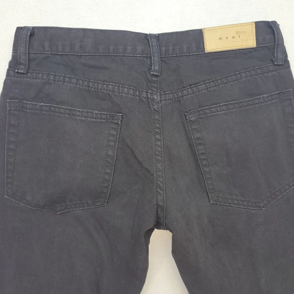 Mnml‎ Jeans Mens 29x31 Black Skinny Ankle Zip Distressed Streetwear Denim